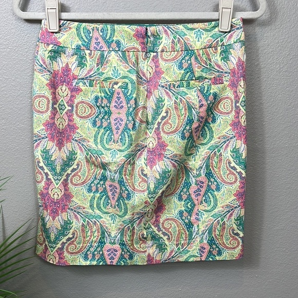 Ann Taylor Madison Skirt 0P Petite Colorful Preppy - Picture 4 of 8